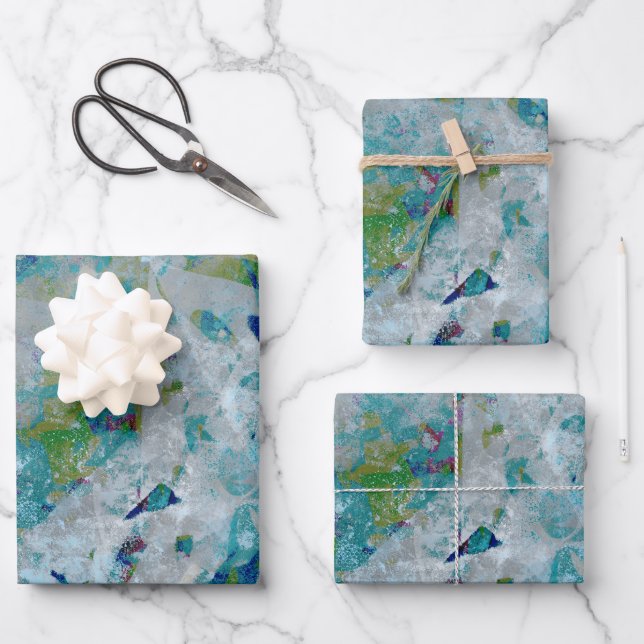 Original Modern One Of A Kind Abstract Art Design Wrapping Paper Sheet (Front)