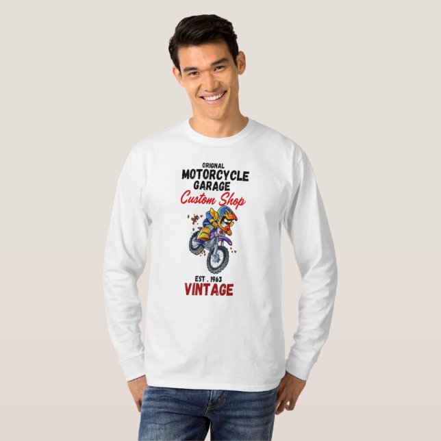 Original Motorcycle Garage Custom Shop T-Shirt (Front Full)