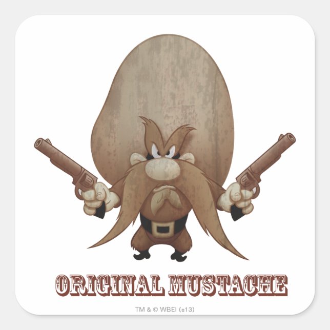 Original Moustache Square Sticker (Front)