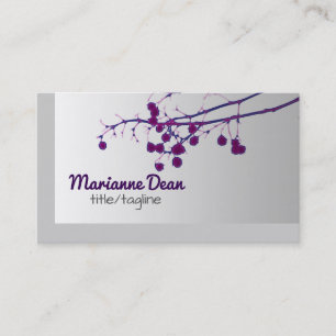 original nature art business card purple and grey