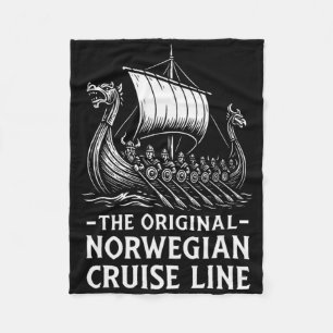 Original Norwegian Cruise Line Viking Humor Funny  Fleece Blanket