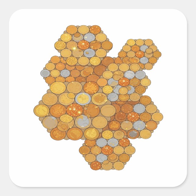Original Orange Abstract Decal Design Square Sticker (Front)