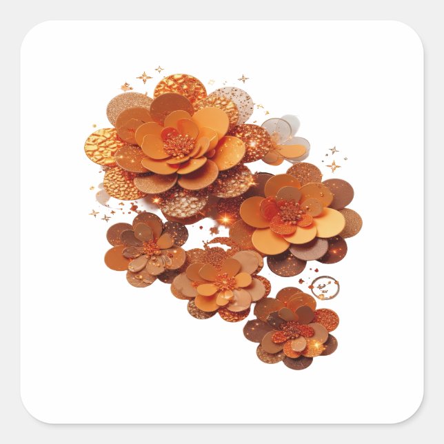 Original Orange ORANGE FLORAL FANTASY Sticker (Front)