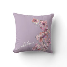 Original Orchid Lt Aloha Throw Pillow 16" x 16"