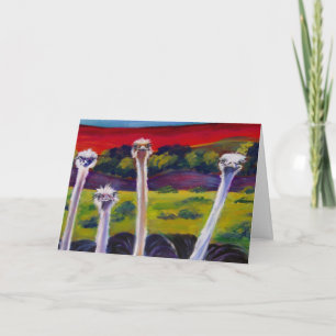 Original 'OSTRICHES" Greeting Card