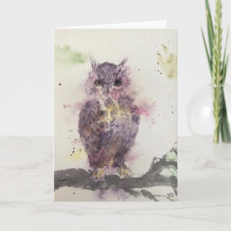 Original Owl Art on Blank Card
