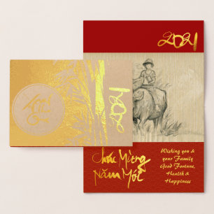 Original Ox Kid painting 2021 Luxury Foil GC3 Card