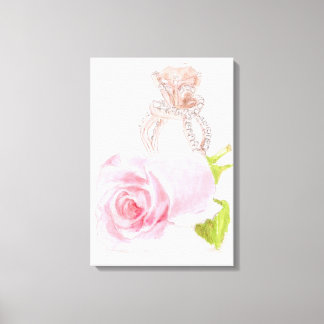 Original Painting on Canvas, "Pink Diamond" Canvas Print