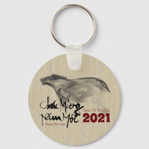 Original Painting OX Vietnamese New Year 2021 RK Key Ring