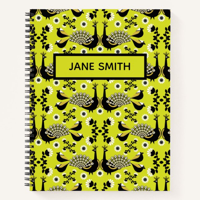 Original Peacock Art Home Decor Notebook (Front)