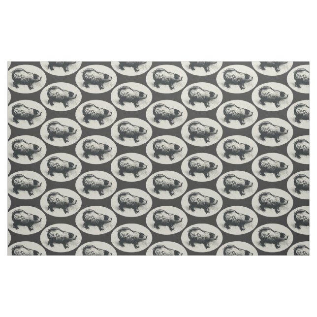 Original Pig Drawing with 2019 Choose colour Fabric (Fat Quarter)