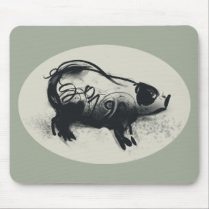 Original Pig Drawing with 2019 Mousepad