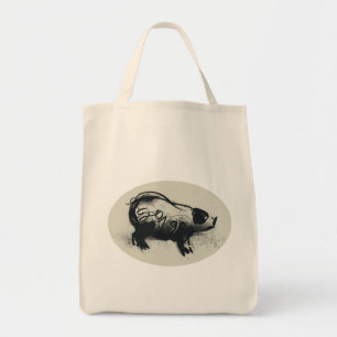 Original Pig Drawing with 2019 Tote Bag