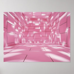 Original Pink Background with Light and Shadow Poster