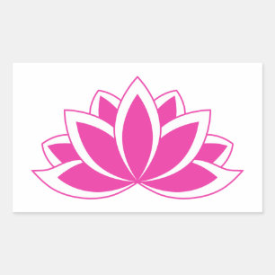 Original Pink Buddhist Symbol Lotus flower Rectangular Sticker