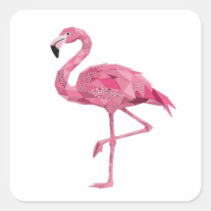Original Pink FLAMINGO Decal Design Square Sticker