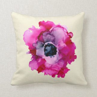 ORIGINAL pink peony handpainted floral-cream Cushion