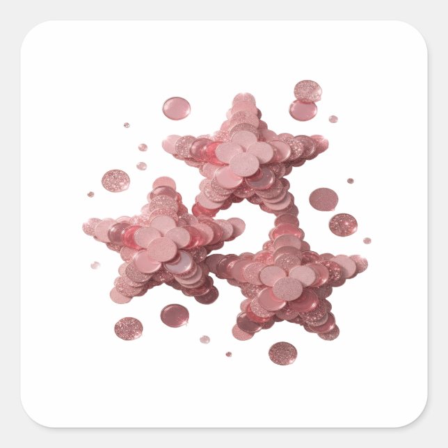 Original Pink STAR BIRTHDAY PARTY Sticker Print (Front)