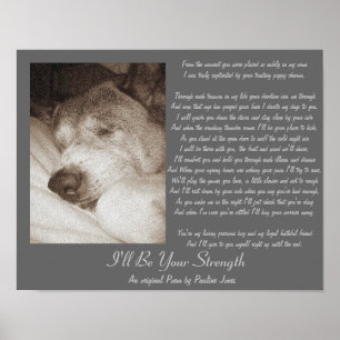 original poem cute old akita dog sympathy poster