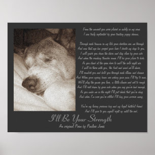 original poem cute old akita dog sympathy poster
