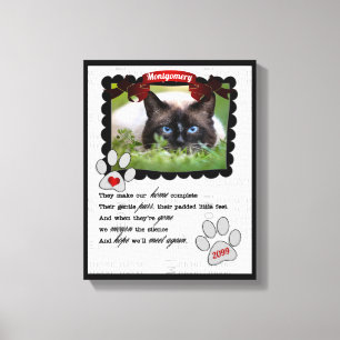 Original Poem Pet Memorial with Cat's Photo Canvas Print