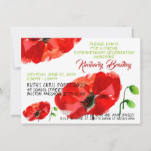 Original Poppy watercolors 50th Birthday Party FCI