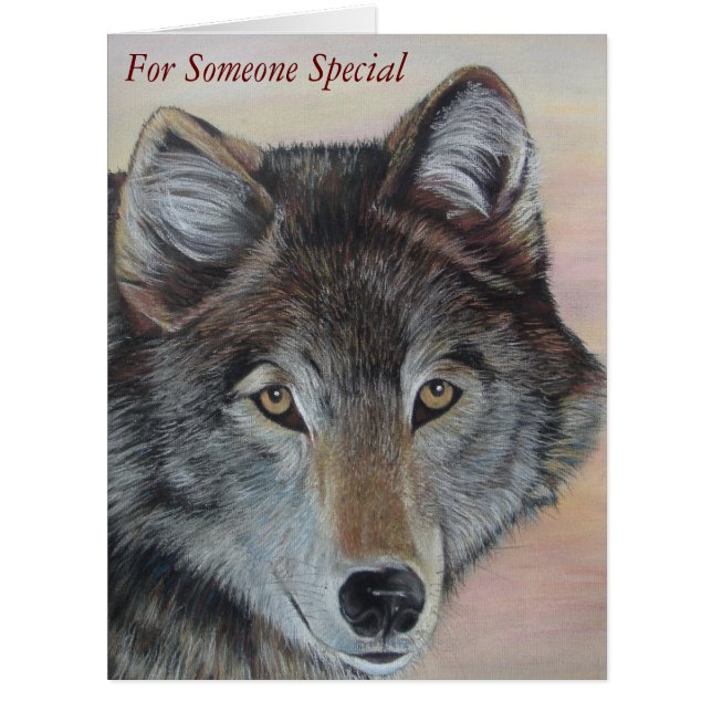 original portrait picture of grey wolf wildlife (Front)