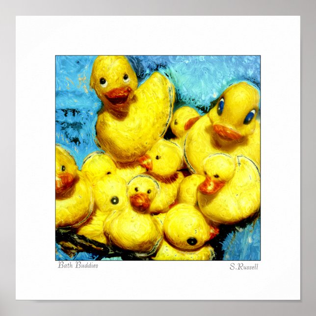Original Print by Sandra L Russell "Bath Buddies" (Front)
