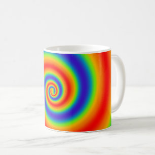 Original Rainbow Gradient Colourful Spiral Effect Coffee Mug