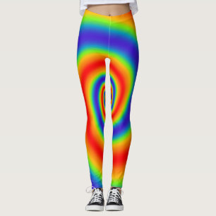 Original Rainbow Gradient Colourful Spiral Effect Leggings