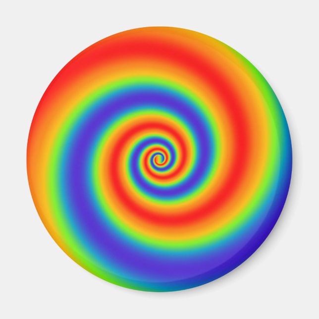 Original Rainbow Gradient Colourful Spiral Effect Magnet (Front)