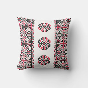 Original Red and Black cross-stitch Pattern Cushion