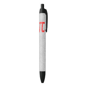 Original red number pi day mathematical symbol black ink pen