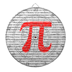 Original red number pi day mathematical symbol dartboard