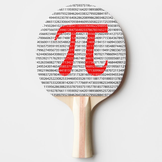 Original red number pi day mathematical symbol ping pong paddle (Front)