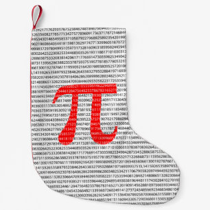 Original red number pi day mathematical symbol small christmas stocking