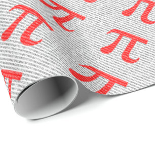 Original red number pi day mathematical symbol wrapping paper