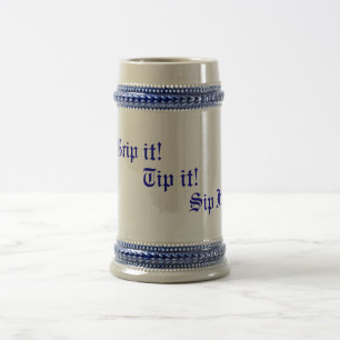 original rhyming text fun drinking slogan beer stein