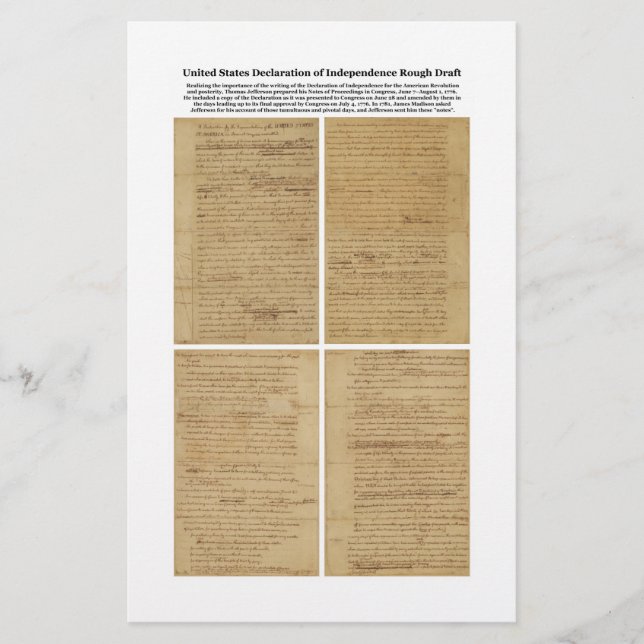 ORIGINAL Rough Draught Declaration of Independence (Front)