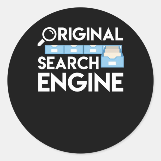 Original Search Engine Design Librarian Classic Round Sticker (Front)