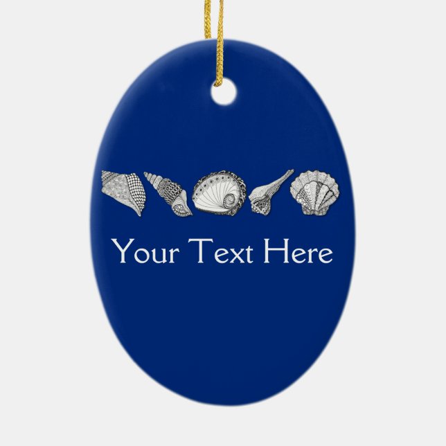 Original Seashell Collection Art Ceramic Tree Decoration (Back)