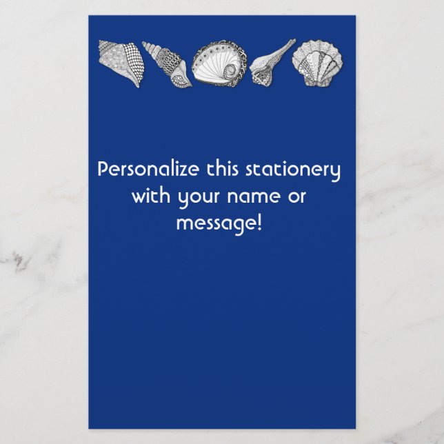 Original Seashell Collection Art Stationery (Front)