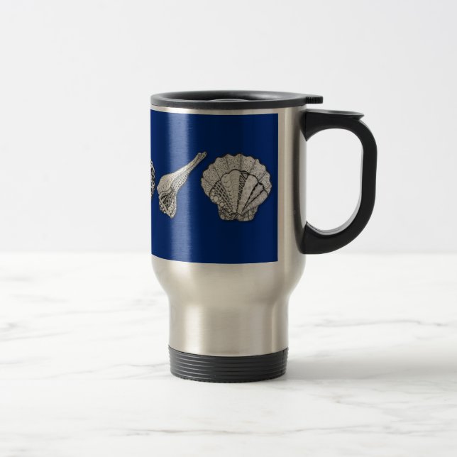 Original Seashell Collection Art Travel Mug (Right)
