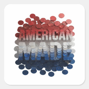 Original Silver AMERICAN MADE Decal Design Square Sticker