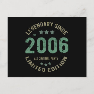 Original Since 2006 Vintage Legend Birthday Gift Postcard