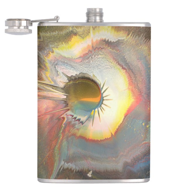 Original spin art hip flask (Opened)