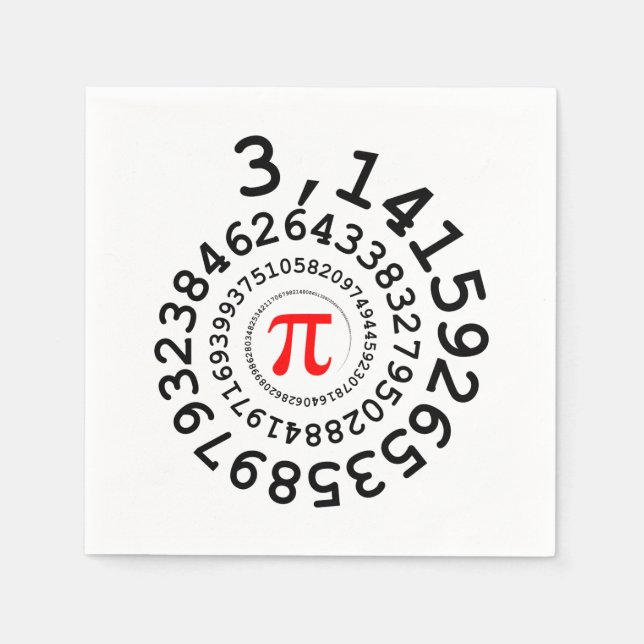 Original spiral of digits Pi number 3,14... Napkin (Front)