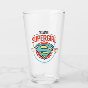 Original Supergirl Vintage Logo Badge Glass