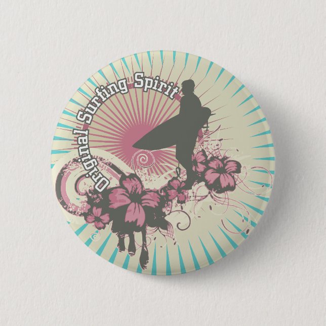 Original Surfing Spirit Tshirts and Gifts 6 Cm Round Badge (Front)
