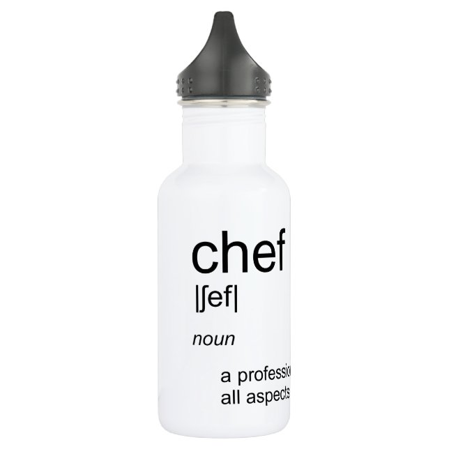 Original text design CHEF definition dictionary 532 Ml Water Bottle (Left)